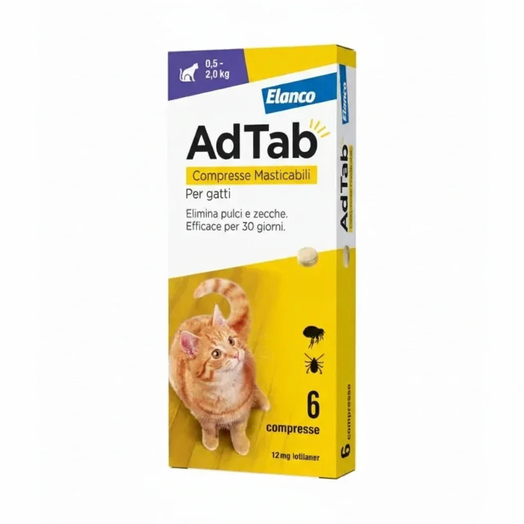 ADTAB GATTI 0.5-2kg (6cpr) - Combatte Pulci e Zecche