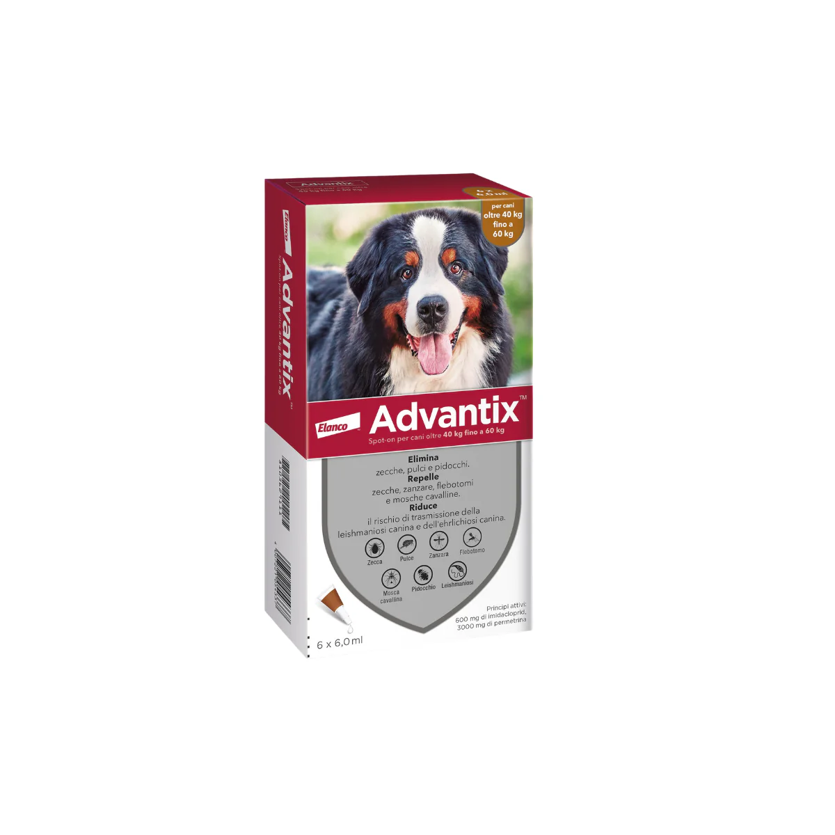 ADVANTIX 40-60 Kg – 6 pipette – Antiparassitario per cani