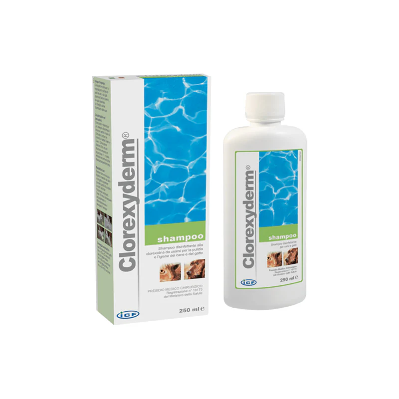 CLOREXYDERM SHAMPOO (250 ml) – Shampoo Disinfettante Per Cani e Gatti