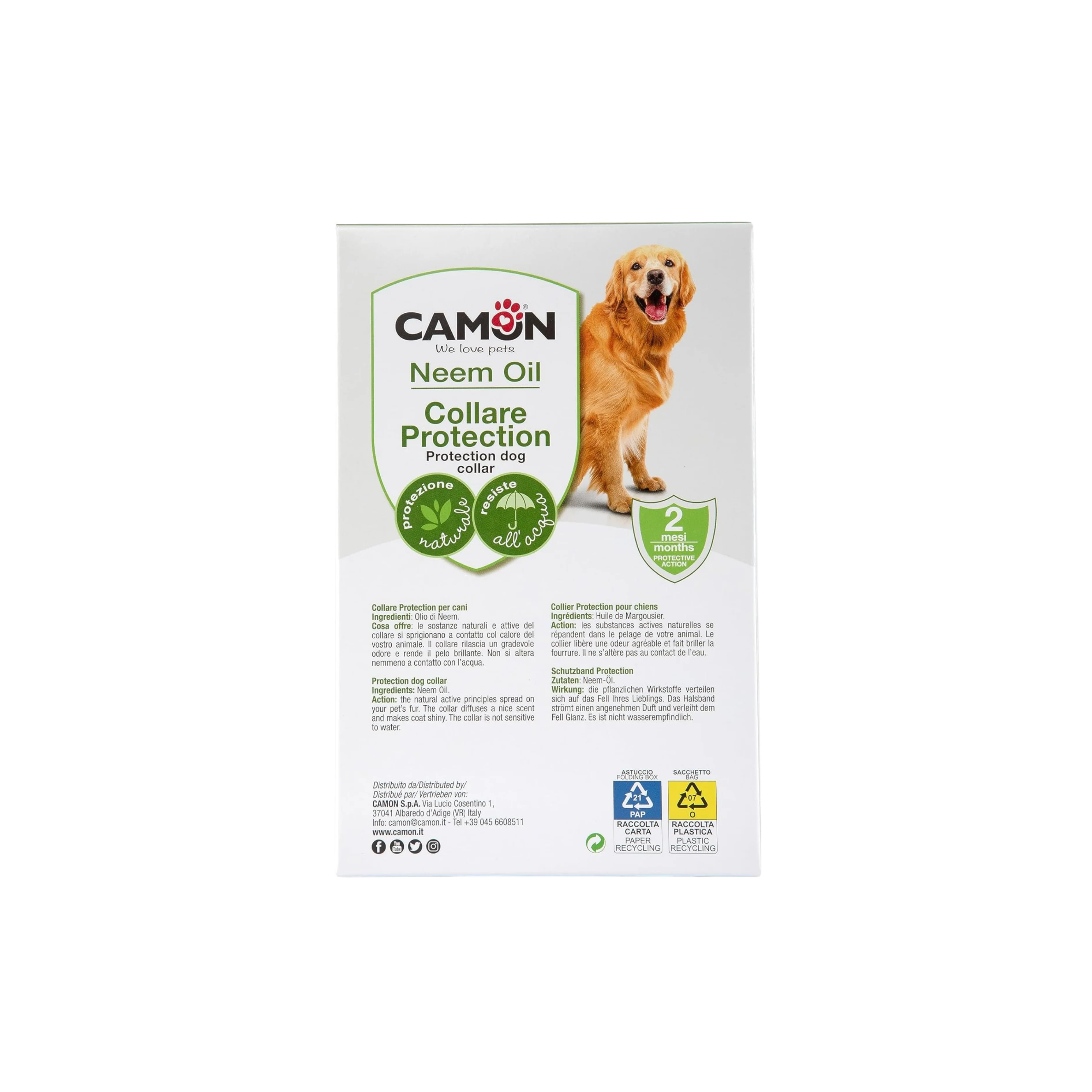 CAMON COLLARE NATURALE 75 cm - Collare protettivo per cani con neem e geranio - Image 3