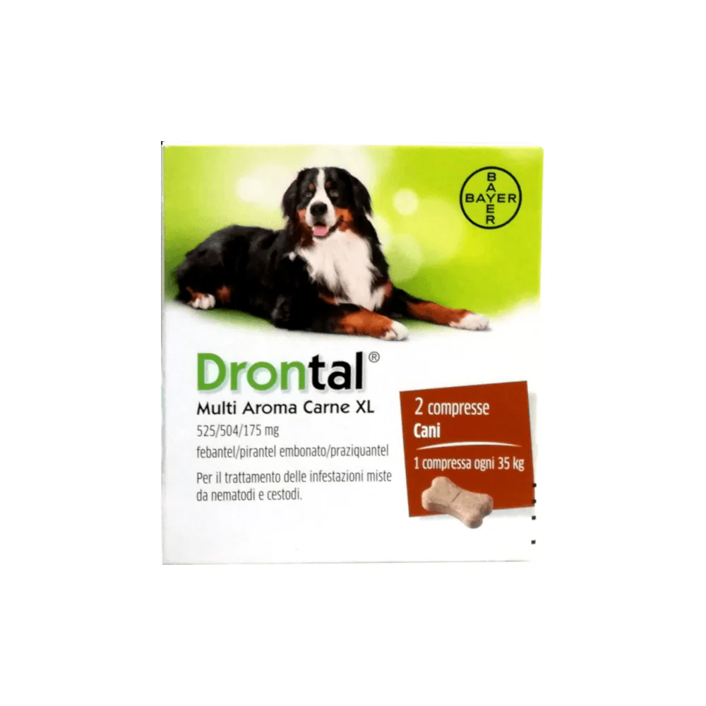 DRONTAL CANE MULTI AROMA XL (2 cpr) – Combatte i parassiti intestinali