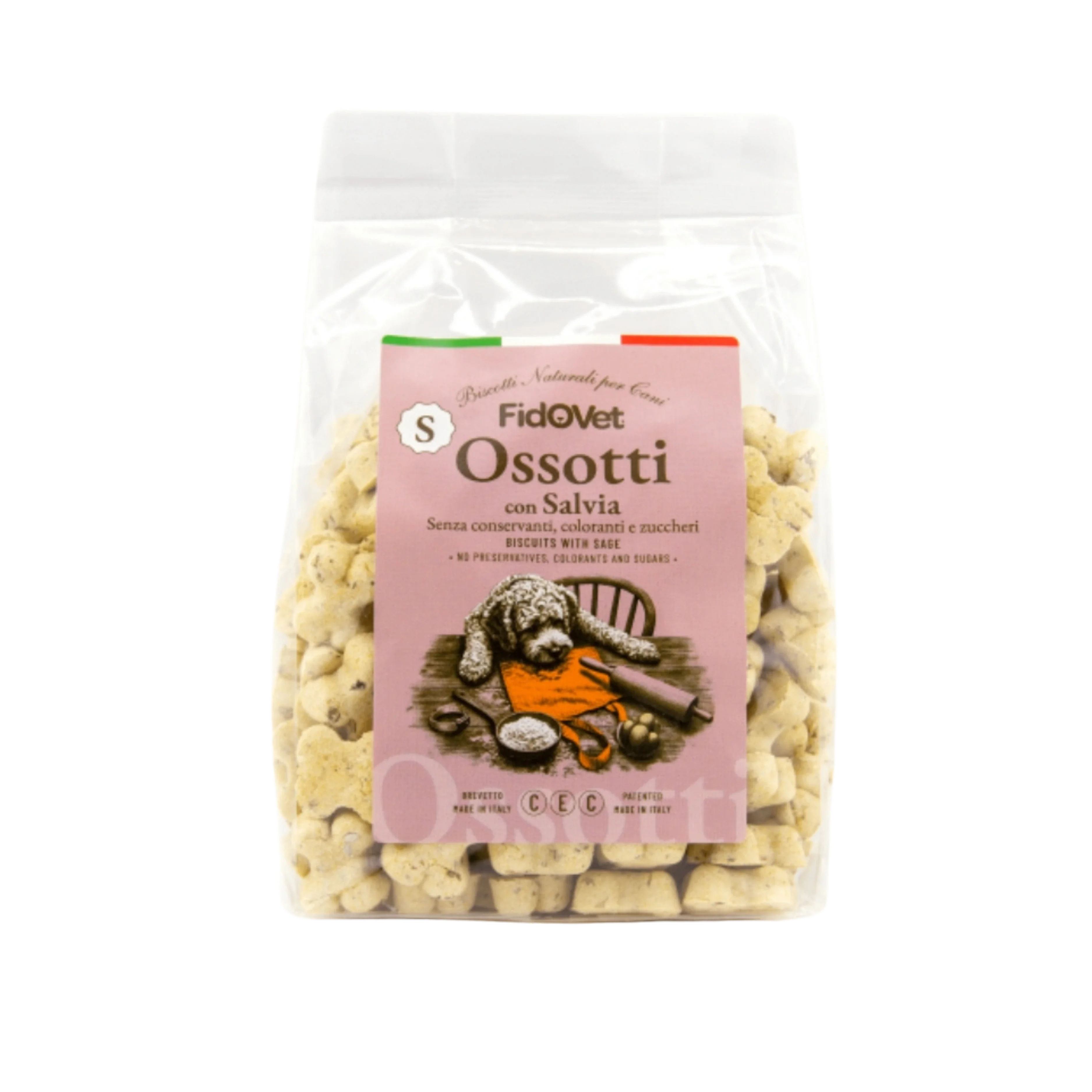 FIDOVET BISCOTTI NATURALI PER CANI OSSOTTI SMALL SALVIA 300g