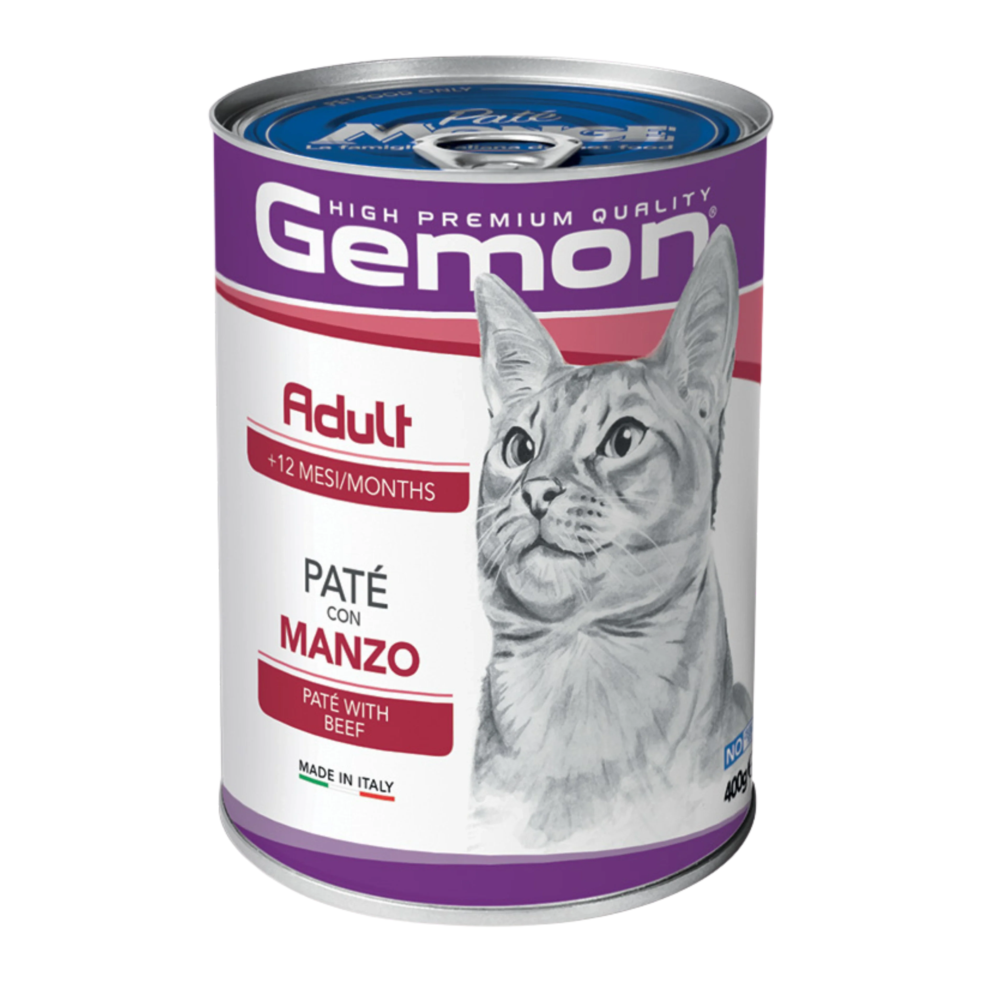 GEMON GATTO ADULT PATÈ MANZO 400g
