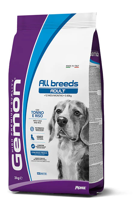 GEMON ALL BREEDS ADULT CON TONNO E RISO 15kg