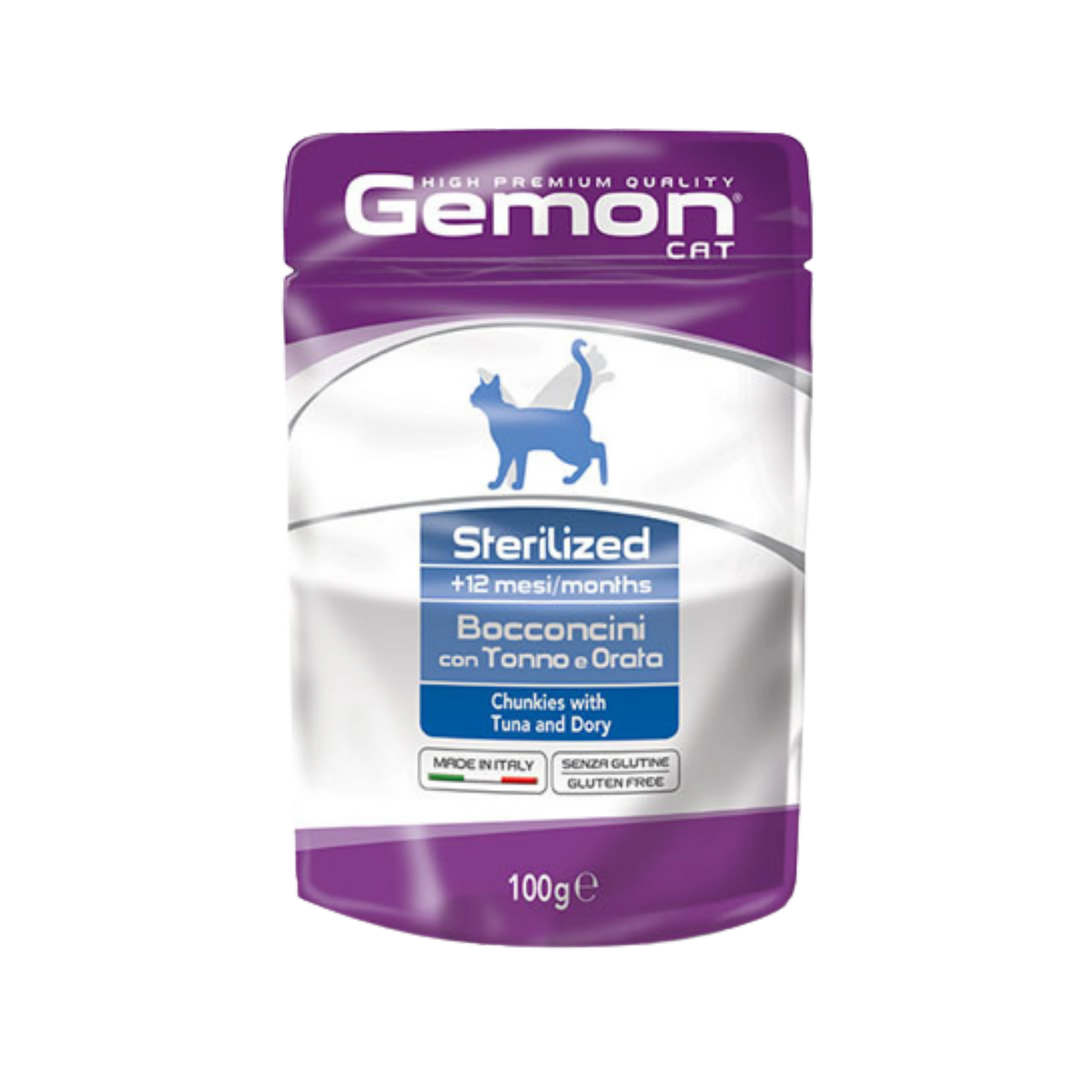 GEMON GATTO STERILIZED BOCCONCINI CON TONNO E ORATA 100g
