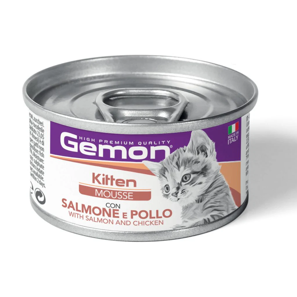 GEMON MOUSSE KITTEN SALMONE E POLLO 85gr (12pz)