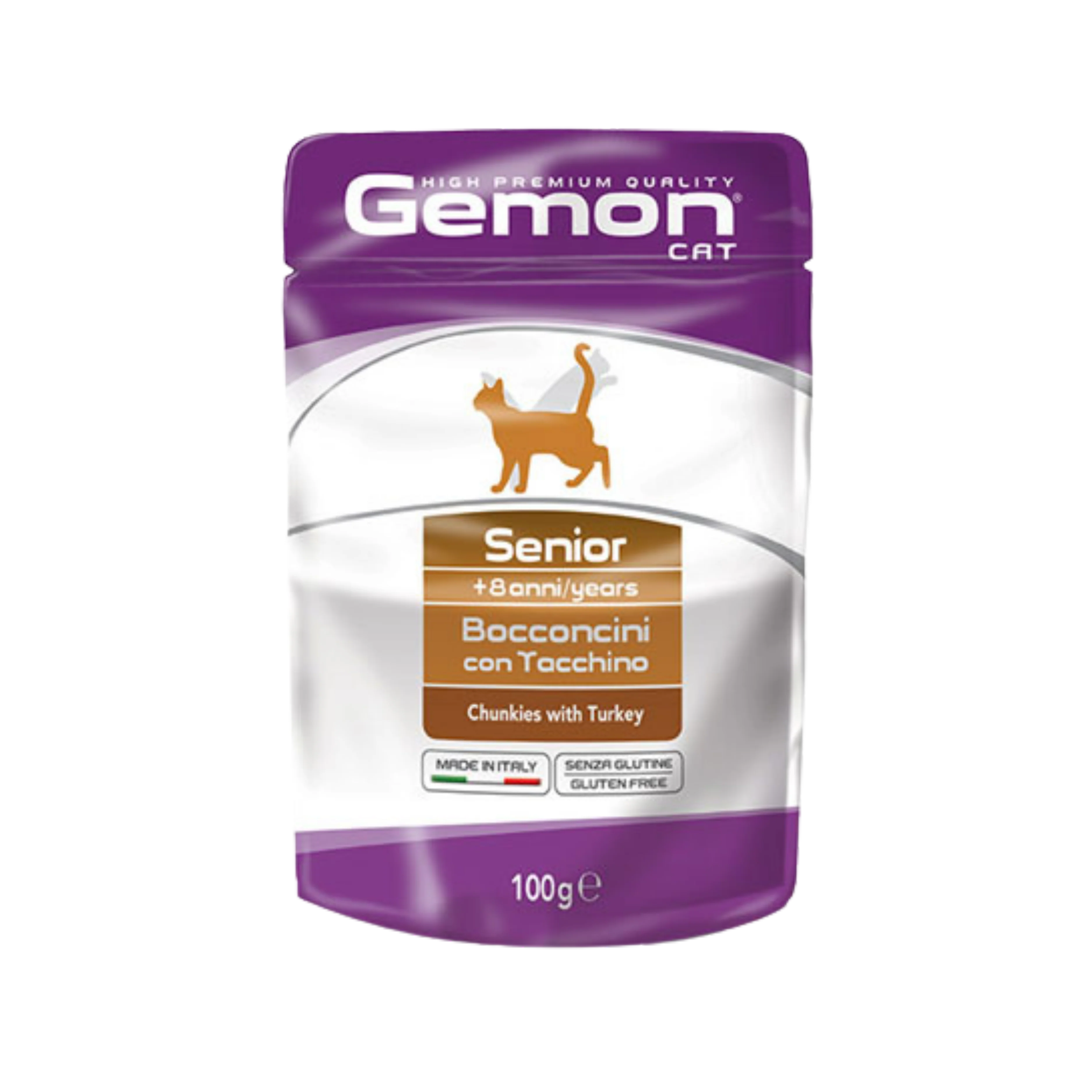 GEMON SENIOR GATTO BOCCONCINI CON TACCHINO 100g