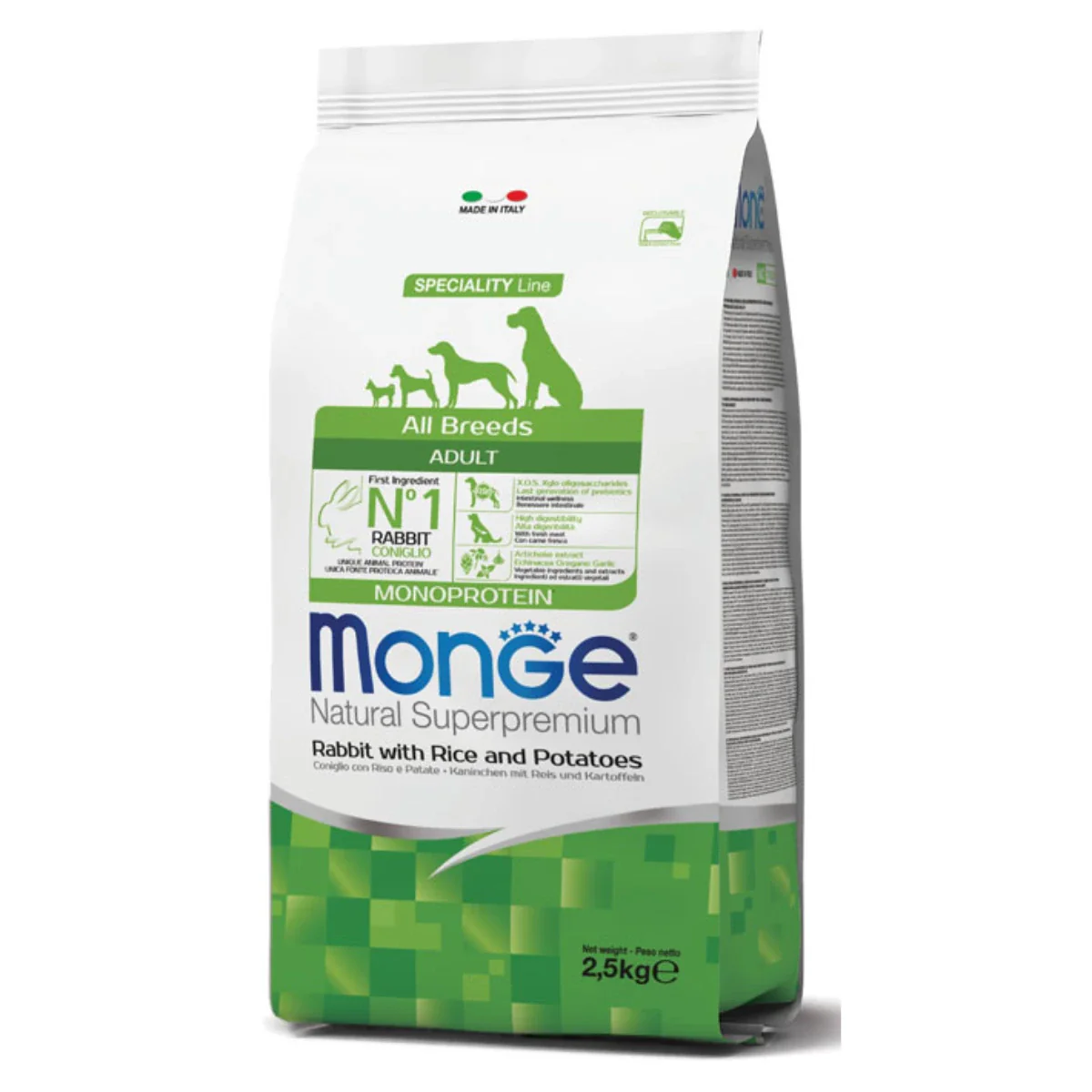 MONGE ALL BREEDS ADULT MONOPROTEIN CONIGLIO CON RISO E PATATE 12Kg