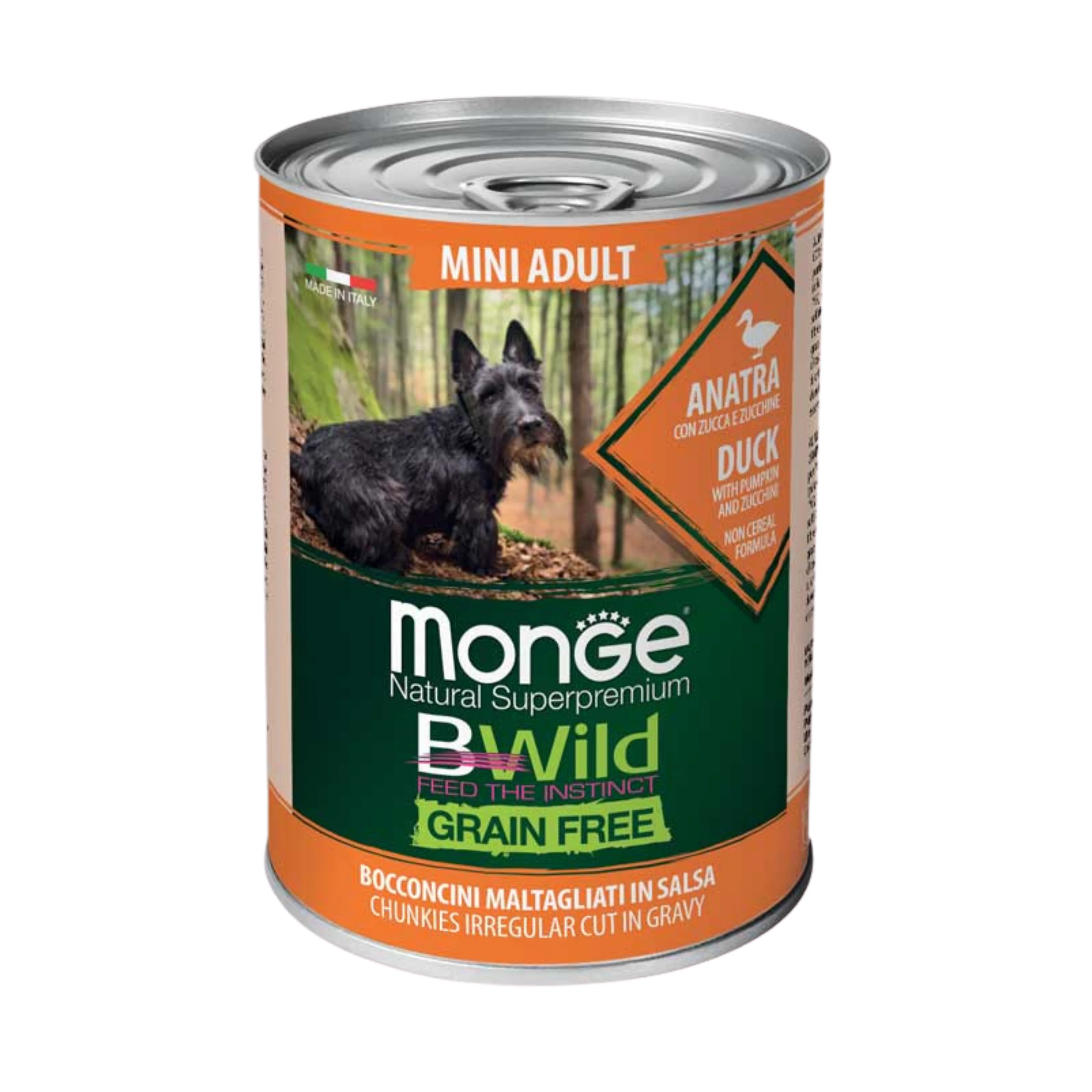 MONGE CANE BWILD MINI BOCCONCINI ANATRA GRAIN FREE 400g