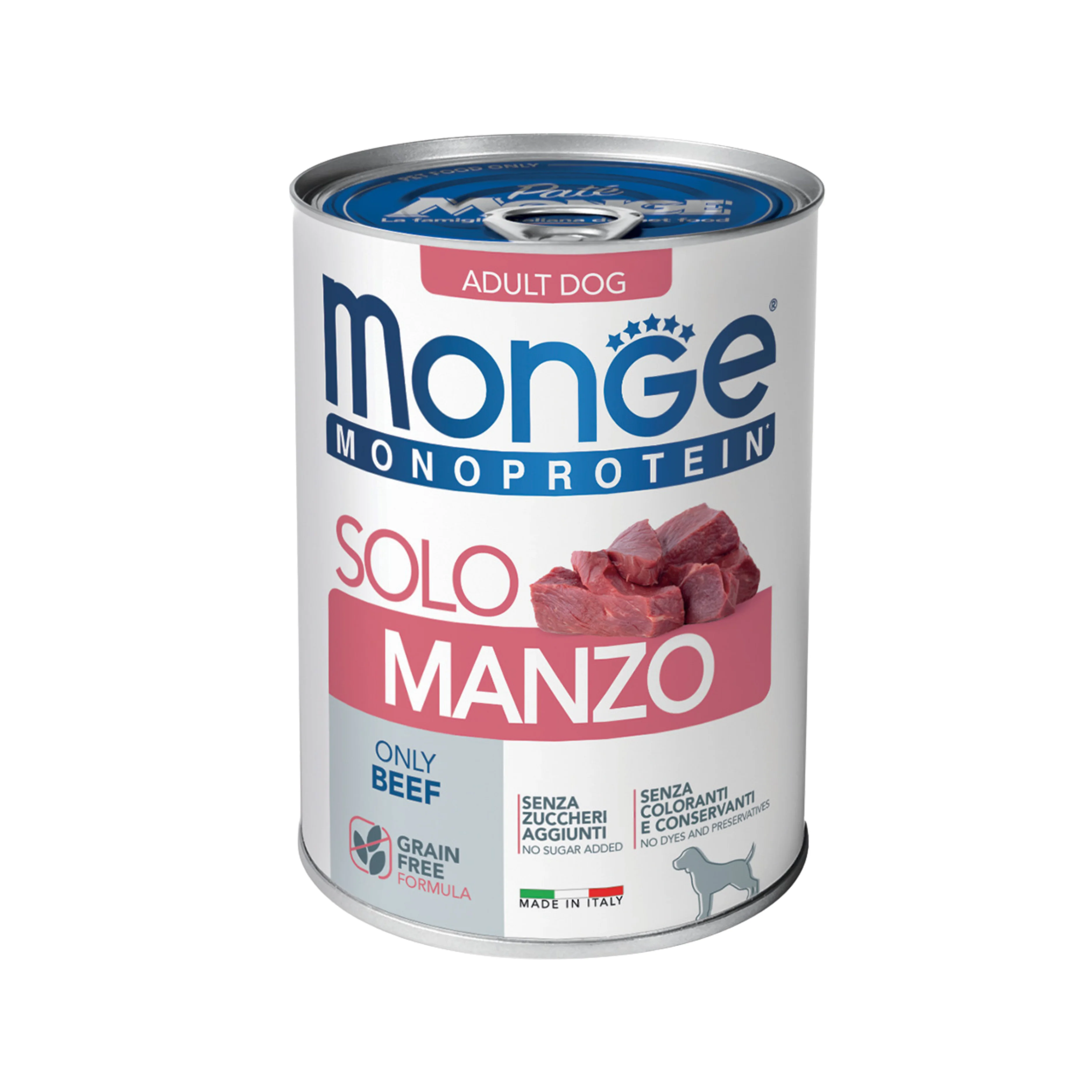 MONGE CANE MONOPROTEIN PATÈ SOLO MANZO 400g