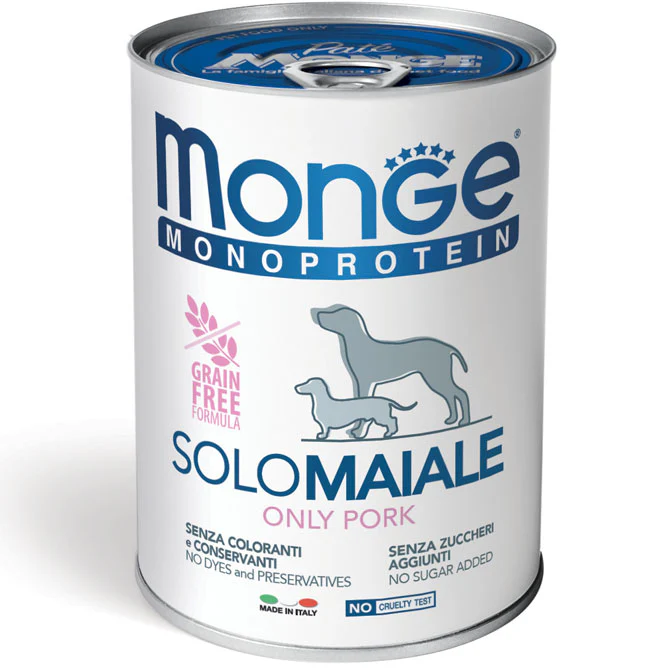 MONGE CANE MONPROTEIN PATÈ SOLO MAIALE 400g