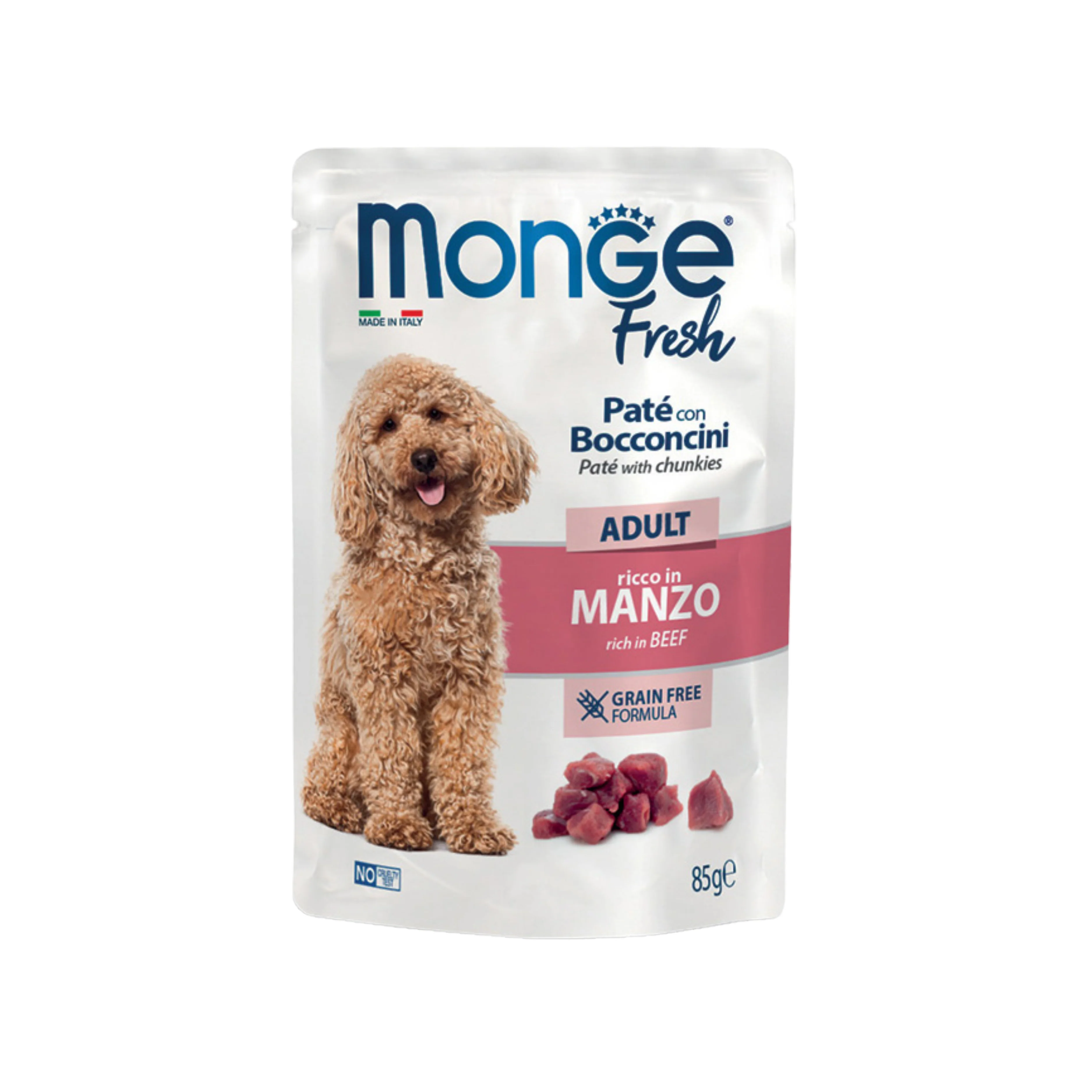 MONGE FRESH CANE ADULT PATÈ MANZO 85g