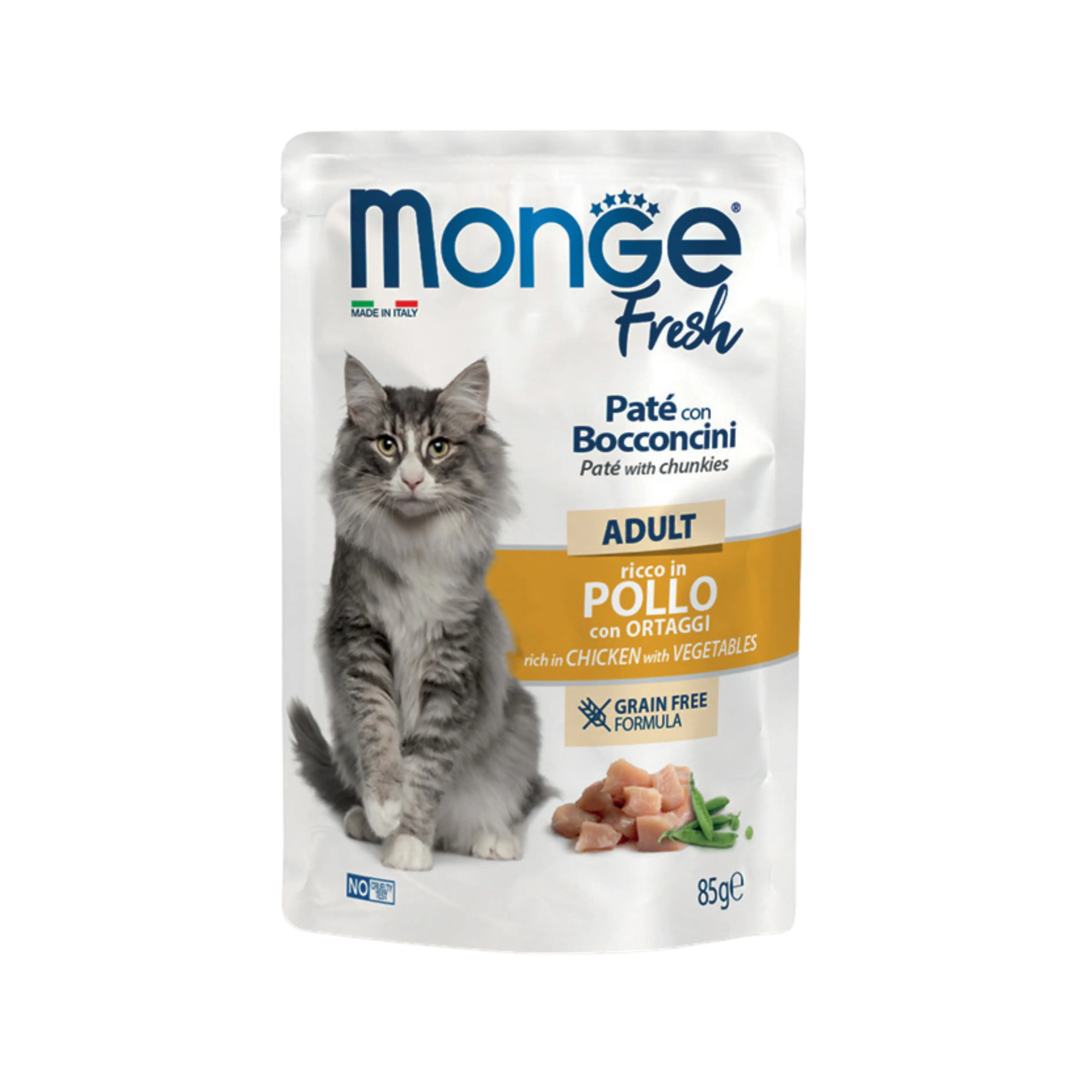 MONGE FRESH GATTO ADULT PATÉ POLLO E ORTAGGI 85g