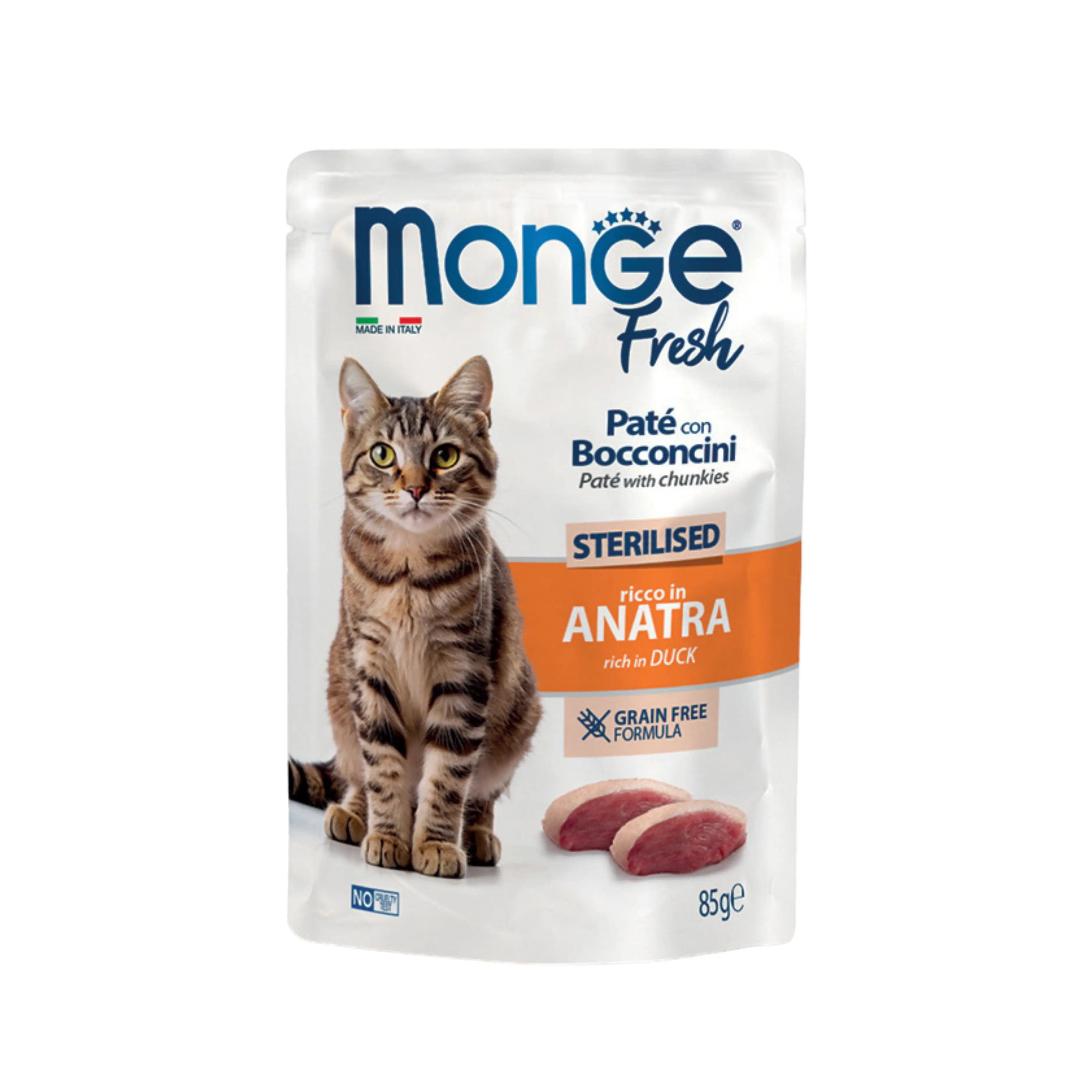 MONGE FRESH GATTO STERILISED PATÉ ANATRA 85g