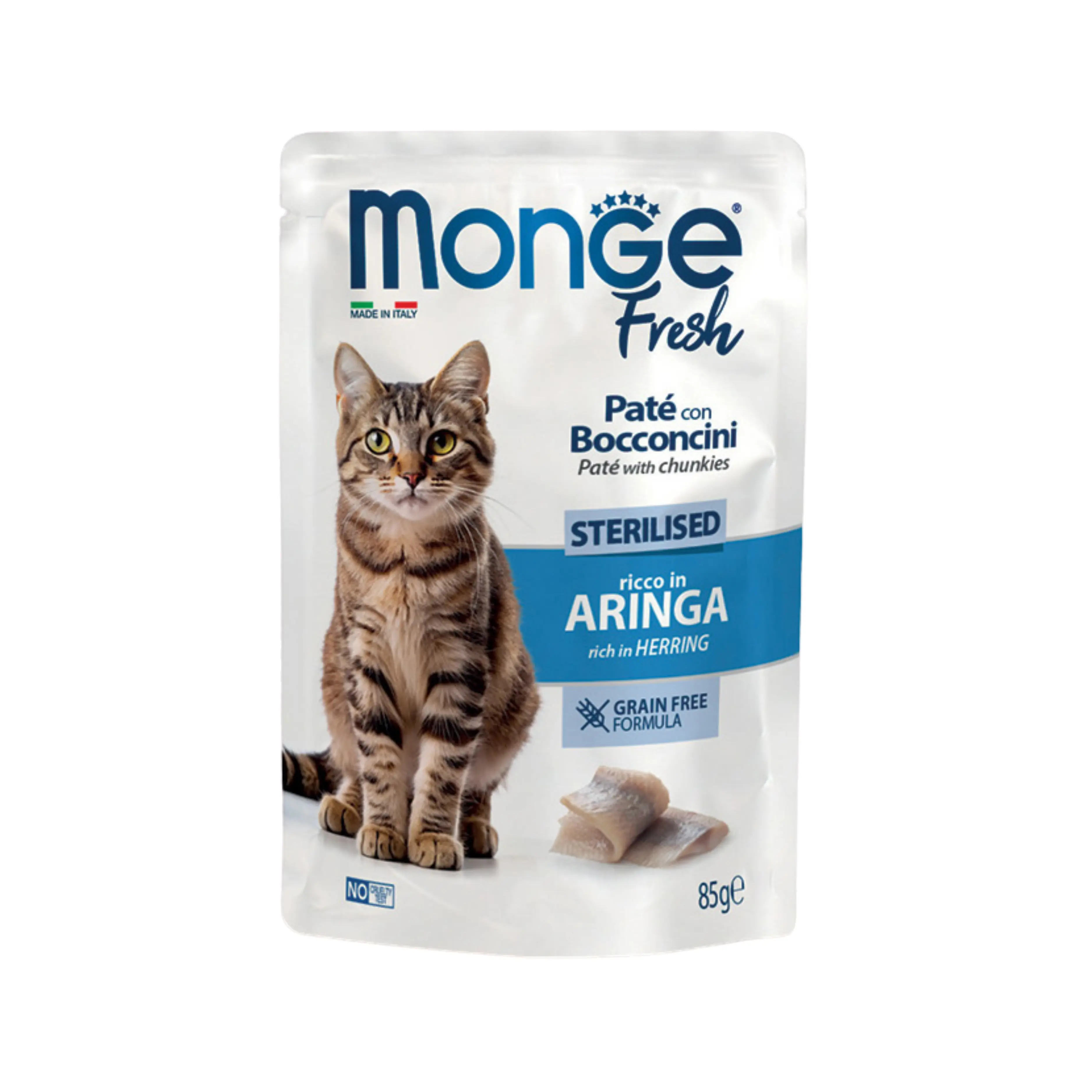 MONGE FRESH GATTO STERILISED PATÉ ARINGA 85g