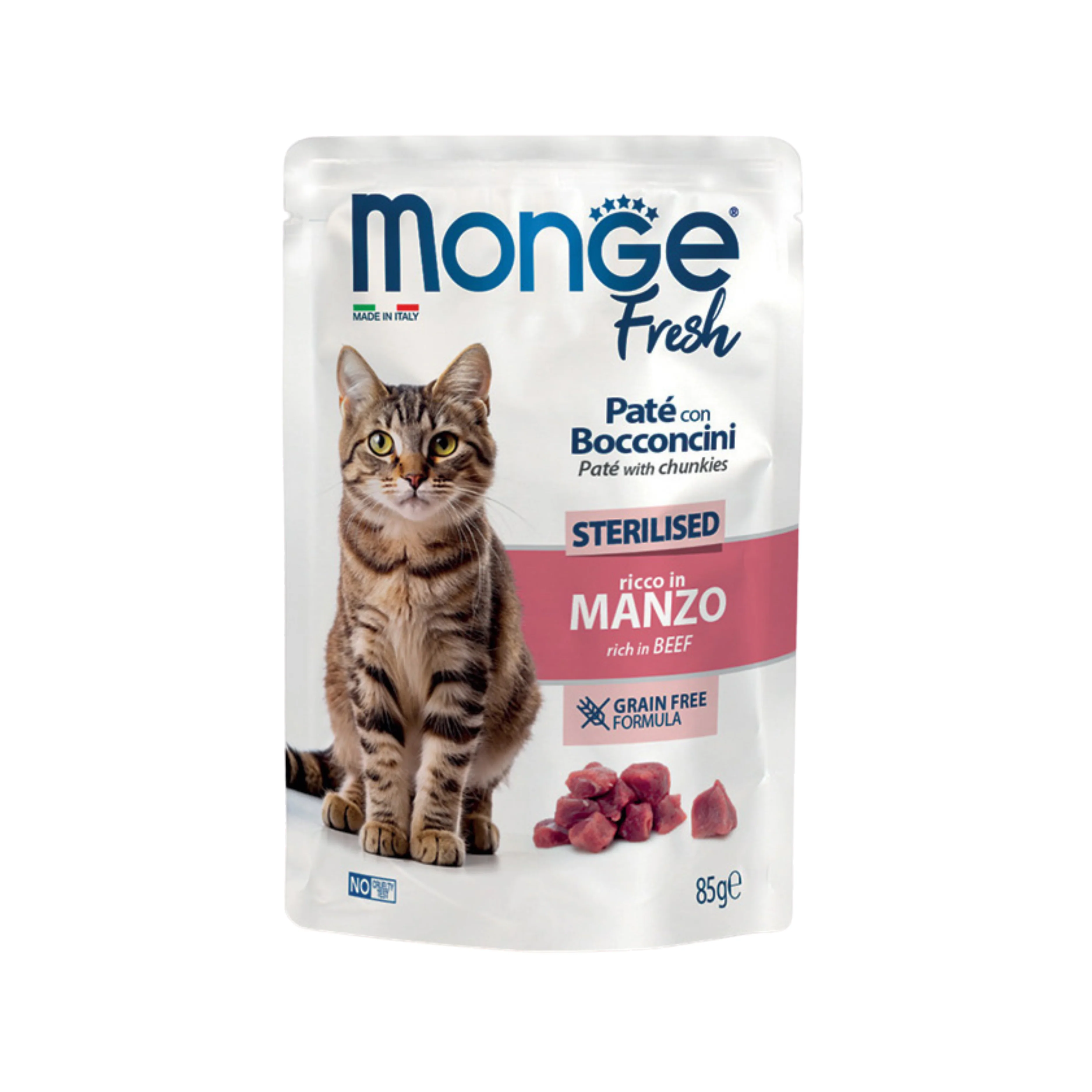MONGE FRESH GATTO STERILISED PATÉ MANZO 85g