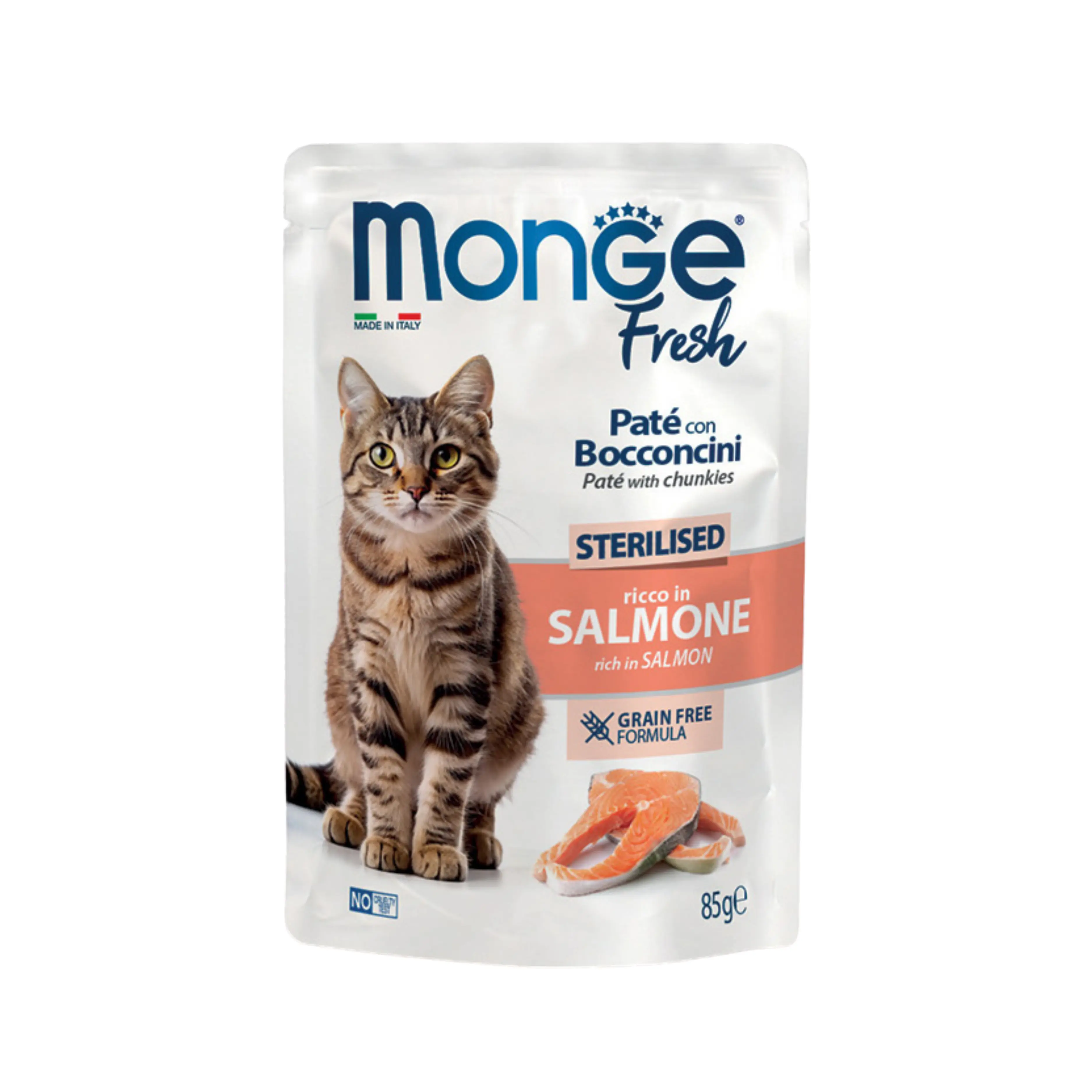 MONGE FRESH GATTO STERILISED PATÉ SALMONE 85g