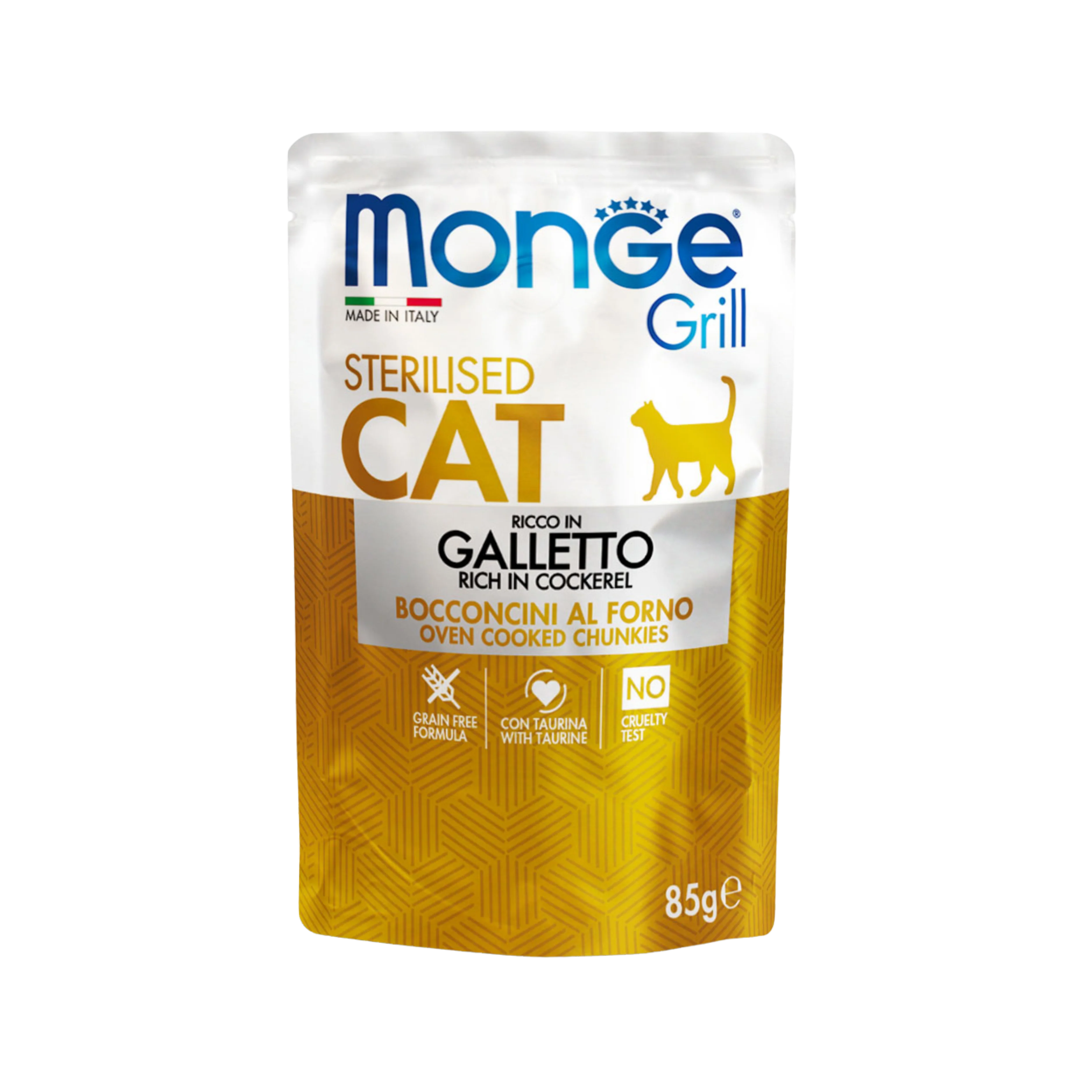 MONGE GRILL CAT STERILIZED BOCCONCINI GALLETTO