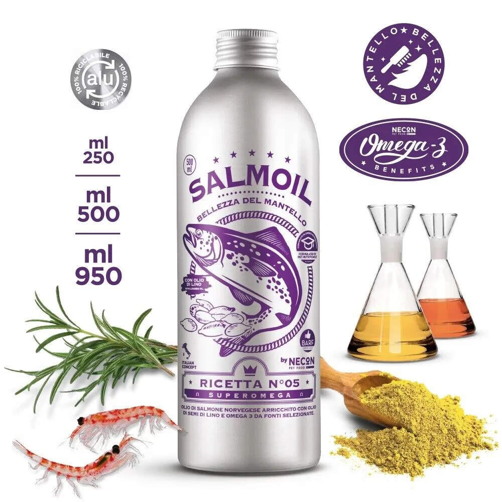 NECON SALMOIL RICETTA 5 Super Omega 250 ml - Bellezza del mantello - Image 2