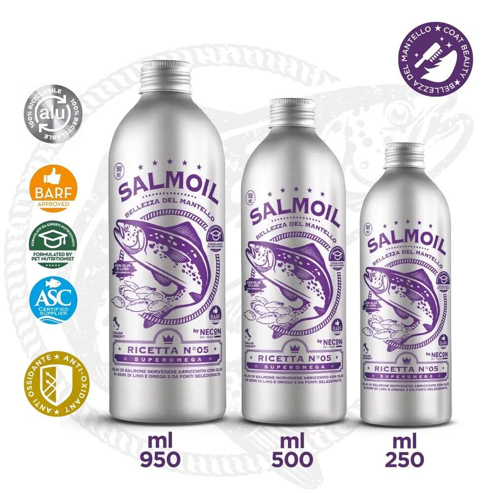 NECON SALMOIL RICETTA 5 Super Omega 250 ml - Bellezza del mantello - Image 3