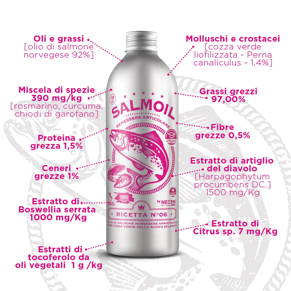 NECON SALMOIL RICETTA 6 500 ml - Benessere articolare - Image 2