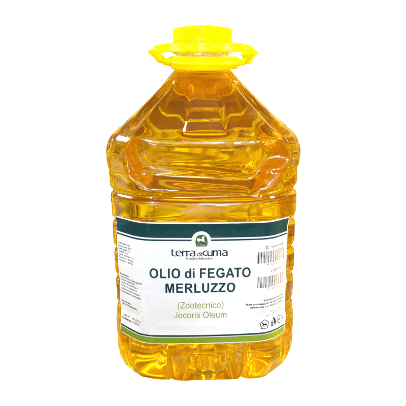 OLIO DI FEGATO DI MERLUZZO 5 lt – Integratore completo per animali