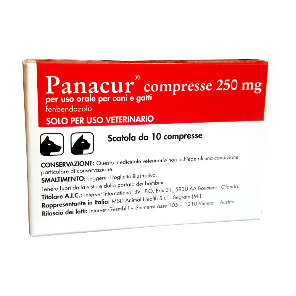 PANACUR 250 mg 10 cpr – Contro i parassiti intestinali di cani e gatti