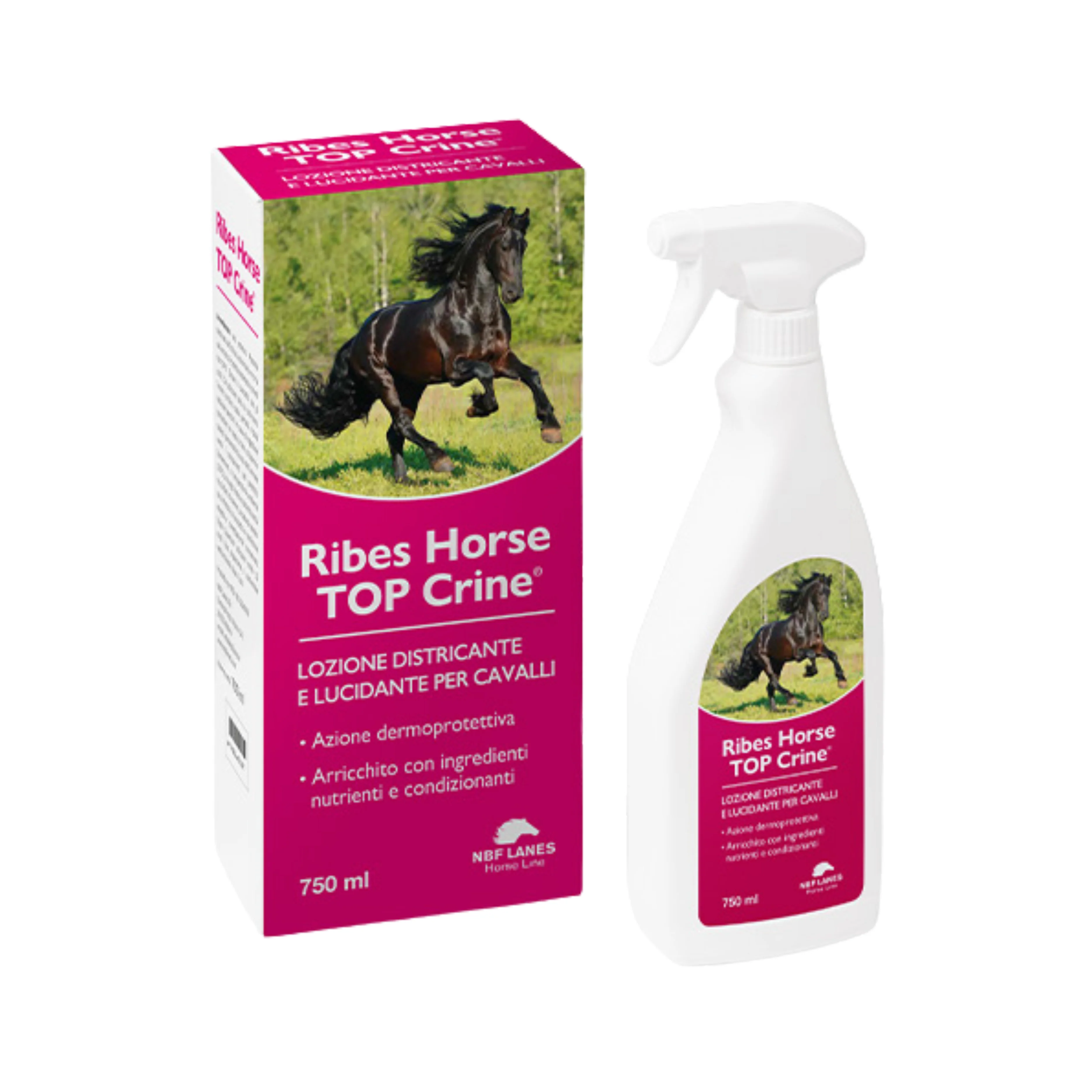 Ribes Horse Top Crine 750 ml - Districante e Lucidante per Cavalli