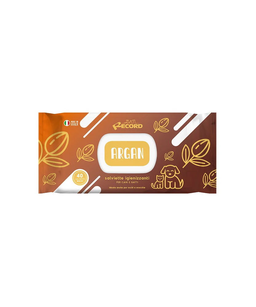 SALVIETTE IGIENIZZANTI ARGAN 40pz - Salviette igienizzanti per cani e gatti